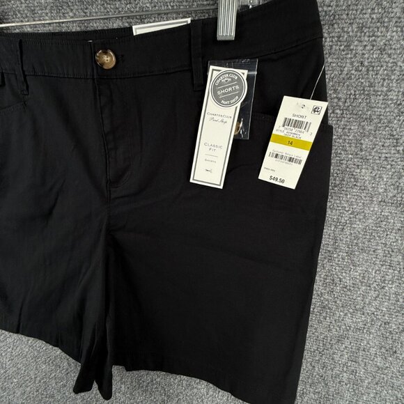 NWT Charter Club Shorts Women Size 14 Black Pockets Cotton Stretch Classic Fit - Picture 2 of 13